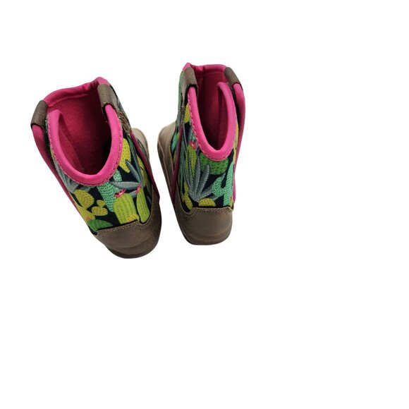 Ariat Kids Roswell Western Booties With Cactus Print & Pink Accents - Picture 3 of 6